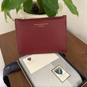 Aspinal of London Burgundy Leather Card Case